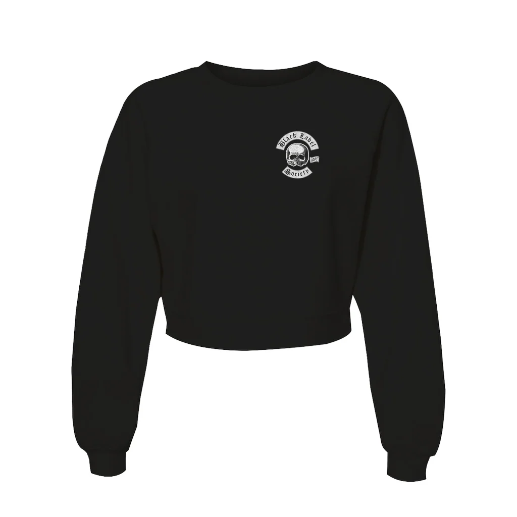 Colors Ladies Black Crop Crewneck