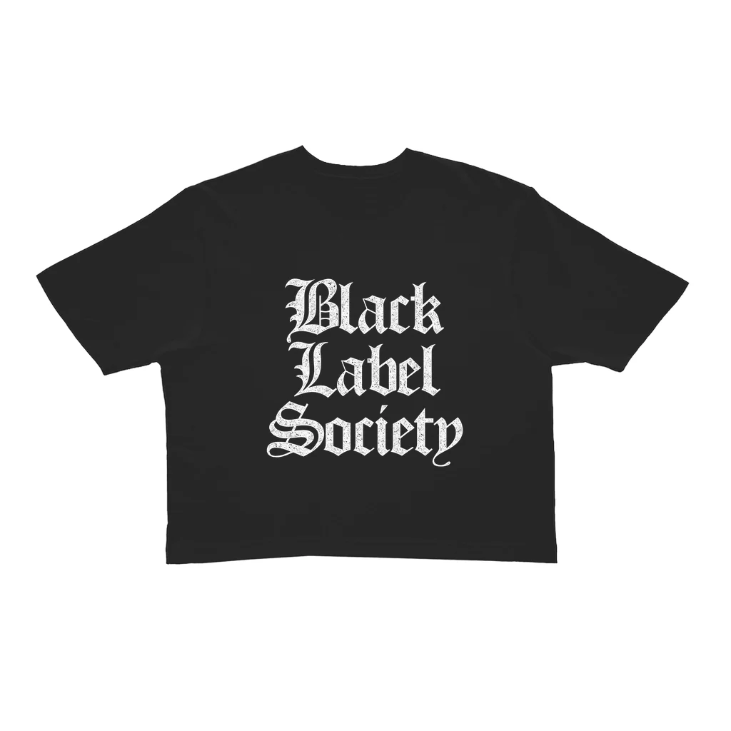 Olde English White BLS Black Crop Top
